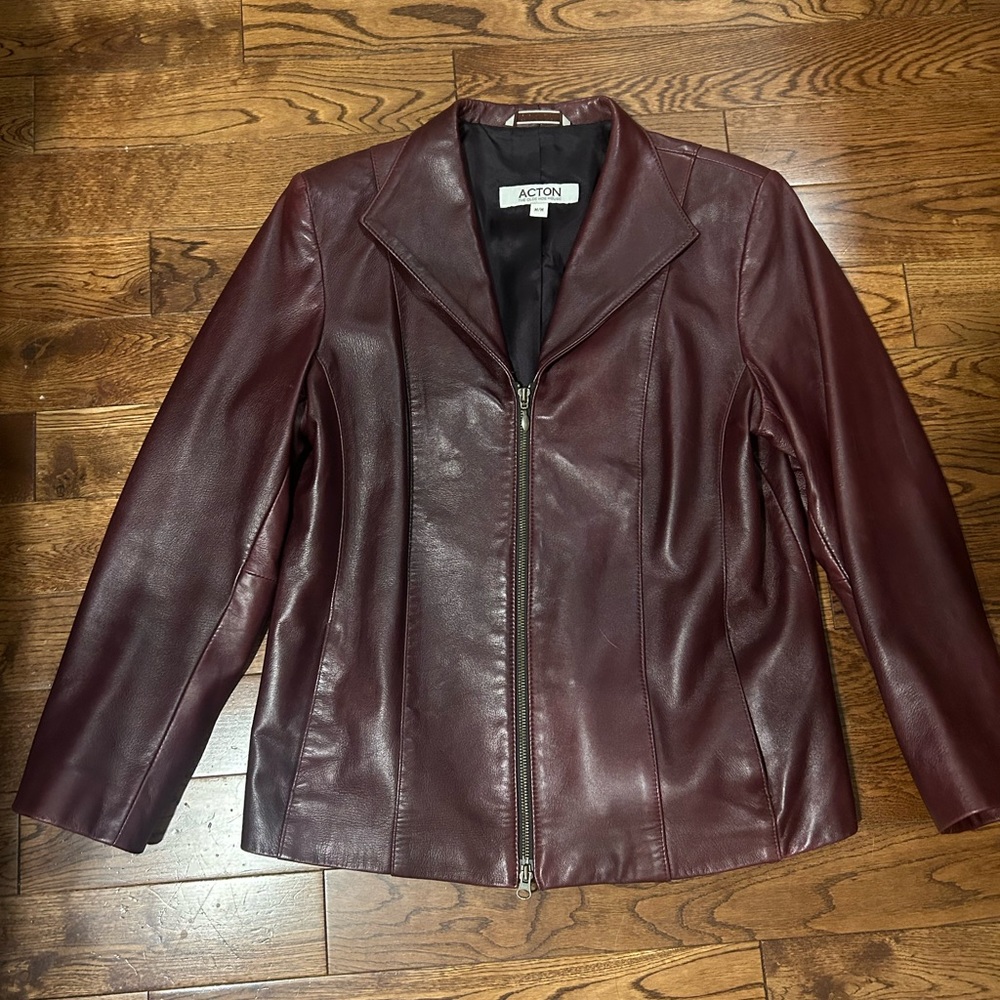 Genuine Leather Plum Jacket